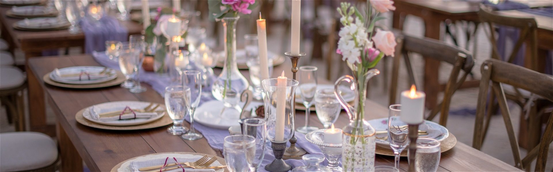 outdoor plated seating for reception